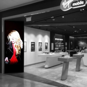 Virgin Mobile store front retail display lightbox